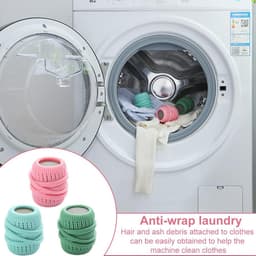 3 stuks Wasmachine Wasbal - anti-klit en gemakkelijk schoon te maken - siliconen wasballen- en reinigingsballen - wasmachine-schrobballen - Herbruikbare Droger Bal-7 * 4,5 cm - geschikt voor wasmachine-onderhoud thuis - lichtblauw + groen + roze — thumbnail 4