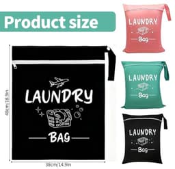 Ultiluxe® Waszakken XL - 3 stuks - Waszak voor wasgoed - Grote wasnetjes met rits - Reis waszakjes - 45 x 55 cm - Wastas groot - Wasnetten met handvaten - Waszakje lingerie - Wasnet wasmachine - Kwetsbare kleding - Laundry bag - Zwart, groen, roze — thumbnail 2