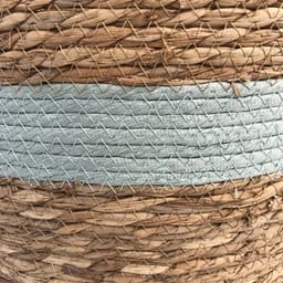 Lavandoux - Wasmand - Zeegras - Naturel en Blauw - L: Ø45 x H50 cm — thumbnail 5