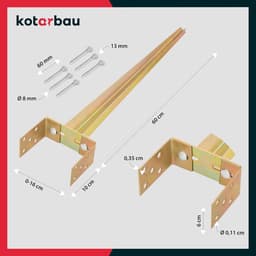 Grondanker - Paalhouder Paalvoet - Hekwerk Plaatsen - Verstelbaar Verzinkt Staal - 70 cm - Goudkleurig — thumbnail 4