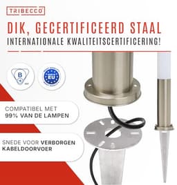 Grondanker voor tuinen - Ø 116 x 300 mm met kabeldoorvoer - Gegalvaniseerd staal — thumbnail 4