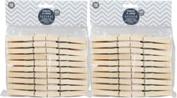 Urban Living Basic plus Size wasknijpers - 80x - bamboe hout - 8 cm - was ophangen — thumbnail 1