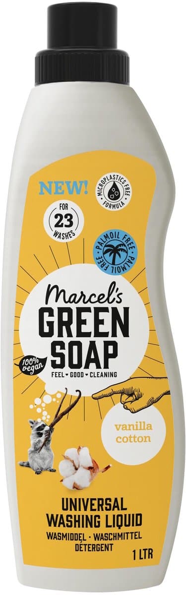 Marcel's Green Soap Wasmiddel Katoen & Vanille 23 Wasbeurten - 1 liter — afbeelding 1