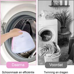 BH Waszakken - Mesh Delicates Zakken - Ondergoedbeschermer met Rits - Voor Wasmachine & Reizen - Voor Vrouwen & Studenten - Wit - 30x25 cm - 6 Stuks — thumbnail 4