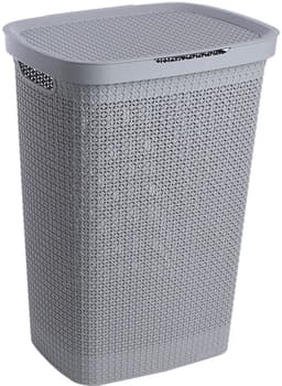 Ezystorage Kunststof wasmand met deksel - Grijs - 57 liter — thumbnail 1