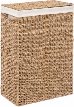 5Five Wasmand - riet - met deksel - rechthoekig - 38 x 23 x 55 cm - 40 liter — thumbnail 1