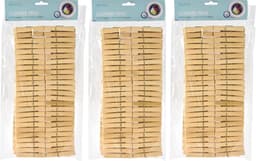 Excellent Houseware Wasknijpers - 300x - bamboe hout - 7 cm — thumbnail 4