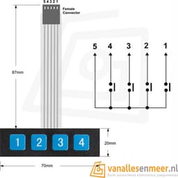 1×4 Membrane matrix keypad Paneel — thumbnail 2