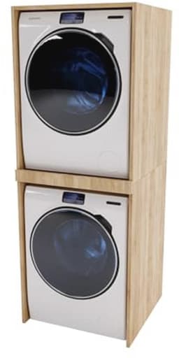 Ruimtebesparende Wasmachinekast 66 x 180 x 65 cm - Zuil voor Wasmachine en Droger - Stijlvolle Badkamerkast — thumbnail 5