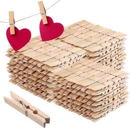 400x Houten Wasknijpers Natuurlijk Hout voor Waslijn en Droogrek - Sterke Klemkracht — thumbnail 1