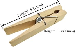 Extra Grote Houten Wasknijpers - Stevig & Windbestendig - 6 Inch - 3 Stuks — thumbnail 4