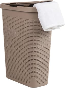 Slanke wasmand met 40 liter capaciteit en handgrepen - Geventileerd en scharnierend deksel — thumbnail 1