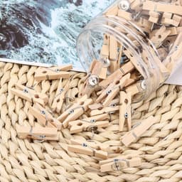 50x Houten Pushpins met Clips voor Kantoor, School en Decoratie — thumbnail 2