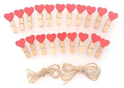 Mini Houten Wasknijpers en Jute Koord - 20 Stuks — thumbnail 1