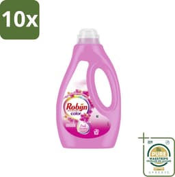 10 x Robijn - Color Pink Sensation - Vloeibaar Wasmiddel - 20 Wasbeurten - Grootverpakking - Kleurbehoud - Wasmiddel - Essentiële Oliën - Frisheid - Biologisch Afbreekbaar — thumbnail 1
