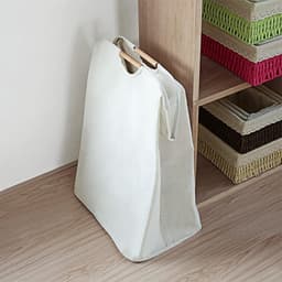 OKWISH Wasmanden - Opvouwbare Wasmand Wasmand Laundry Basket Stoffen Wasmand Met Hengsel Voor Slaapkamer En Badkamer, Grote Wasmand, Oxford-Stof, Wit — thumbnail 5