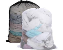 IMPERATORIS® Waszakjes voor Wasmachine - Bescherming voor Fijne Was en Schoenen - Mesh Wasnet met Rits - Voorkomt Slijtage - Set van 2 - Zwart , wit - 60 x 90 cm