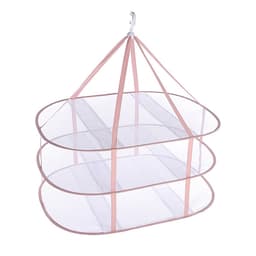 QTTVBTNA - Droogmand - 3-Laags Mesh Droognet - Leg plat om te drogen - Voorkomt vervorming van kleding - Hangende droogrek - Opvouwbaar - Roze - 78x61cm - 1 stuk — thumbnail 1