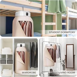 Droger - Draagbare droger - Opvouwbare droger - Met afstandsbediening - Met droogtas - Mini-wasmachine - Elektrische droger - Geschikt voor reizen, camper, thuis, appartement - 29×22×20 cm - Wit — thumbnail 5