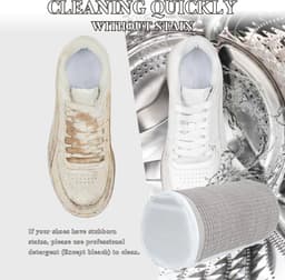 Herbruikbare schoenentas voor 4Pcs wasmachine en droger 2025 nieuw 360 sneakers en sneakers waszak (grijs) — thumbnail 5