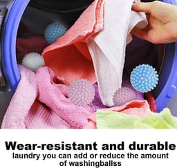 Droogballen voor Tumble Dryer - Wasballen voor Wasmachine - Pack van 6 Herbruikbare Hedgehog Balls voor Fluffy Wasgoed - Milieuvriendelijk en Ideaal voor Donsjacks — thumbnail 5