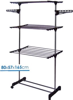 Bathroom Solutions Wasrek-droogrek - zwart-wit - 80 x 57 x 165 cm — thumbnail 1