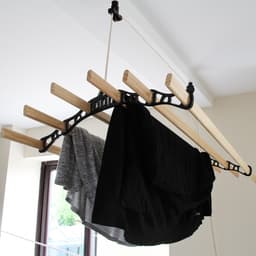 Droogrek Ophangbaar - Zwart - 2.4 meter - plafond wasrek — thumbnail 2
