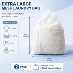 2 waszakken 70 x 90 cm met trekkoord - XXL wasnet voor delicate kleding en wasgoed — thumbnail 5