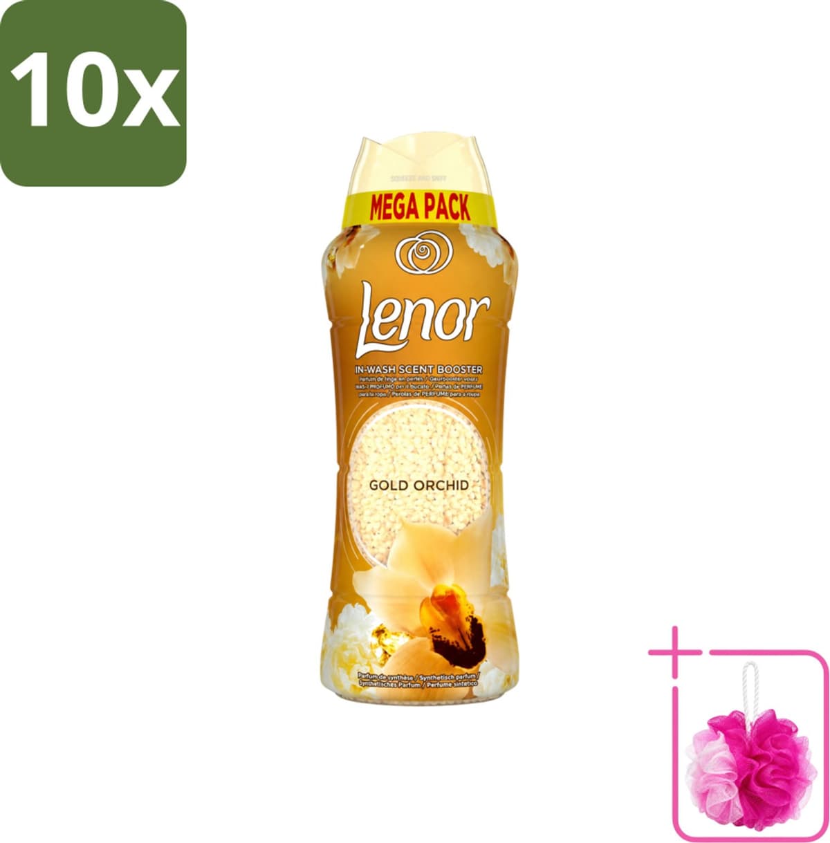 10 x Lenor – Geurparels – Gouden Orchidee – 570 g - Bulkverpakking - Geurparel - Douchemop - Wasgeur — afbeelding 1