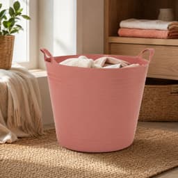 Flexibele kuip - roze - 40 liter - met handvatten - 45 cm - kunststof - emmer - wasmand — thumbnail 3