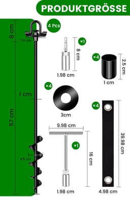 Grondankers voor zware belasting, 4 stuks (65 cm), trampoline-grondanker voor tuin, schuur - ShopVlot — thumbnail 5