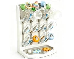 Babyfles Droogrek - Verticale Flesdroger voor Babyflessen en Accessoires - Ruimtebesparende Stand in Grijs voor Efficiënt Drogen
