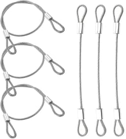 Staalkabels met lussen 30 cm x 2 mm - verzinkt roestvrij staal - robuust voor outdoor - ideaal voor bagageverlichting - ShopVlot — thumbnail 1