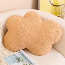 Wolk Pluche kussen, wolkvorm, zacht kussen, wolk, gevuld pluche, decoratief kussen voor woondecoratie (kaki) — thumbnail 1