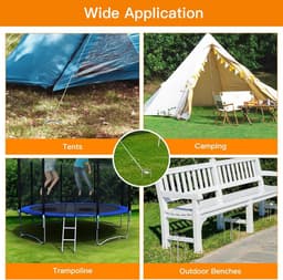 Set van 6 U-vormige zware metalen tentpinnen van 30 cm, gegalvaniseerde stalen grondankers voor windbestendige bevestiging van trampolines, tenten en speeltoestellen — thumbnail 2
