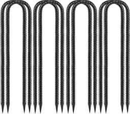 Grondanker U-vormig 30 cm - 8 stuks - Verzinkt Staal - Tentnagels - Grondpennen - Sterk en scherp - Tentharing — thumbnail 1