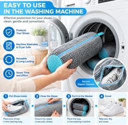 2 stuks - waszakken - waszakken schoenen - waszakken groot - waszakken met rits - waszakken voor wasgoed groo - waszakken voor schoenen - waszakken voor wasmachines - waszakken set — thumbnail 4