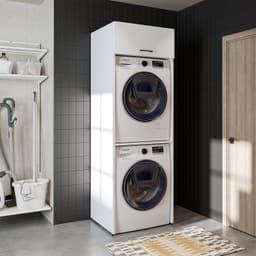 Roomart DUO-II Wasmachine Ombouwkast 67x176 cm - voor 2 Apparaten boven elkaar - Wit — thumbnail 5