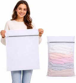 Waszakken - 60 x 80 x 20 cm - Herbruikbare Wasnet met Ritssluiting - Ideaal voor Kleding en Beddegoed — thumbnail 1