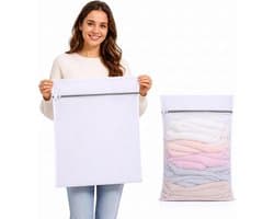Waszakken - 60 x 80 x 20 cm - Herbruikbare Wasnet met Ritssluiting - Ideaal voor Kleding en Beddegoed