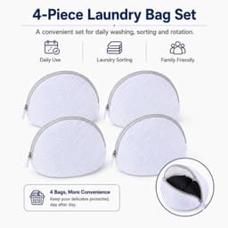 Wasmachine Beha-inzetstukken - Wit - 18 x 16 cm - Waszak met Ritssluiting - Voor Ondergoed en Beha's — thumbnail 2