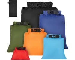 Droge Zakken 6 Stuks, Lichtgewicht Droogzakken, Compressiezak Kanozak Met 1,5l, 2,5l, 3l 3,5l, 5l, 8l Zakken Tas Voor Raften Kajakken Rafting Varen Wandelen Camping Reizen Backpacken