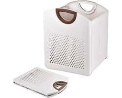 Wasmand, 27 liter, kunststof materiaal, opvouwbare vuile wasmand met handvat, robuuste ademende vuile wasmand voor badkamer, slaapkamer, wit