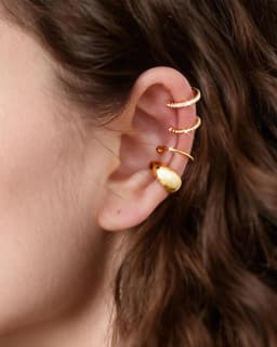 4 stuks Ear Cuff 14K Gold Clip Oorbellen Ear Cuff Earclips Dames Zonder Gepiercede Oren Fake Helix Kraakbeen Oorbellen Fake Piercing Ear Clip Zilver — thumbnail 3