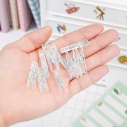 Wasknijpers, 100 stuks, transparante mini-wasknijpers, decoratieve klemmen voor knutselprojecten, foto's om op te hangen, foto's, scrapbooking, 3,5 cm — thumbnail 5