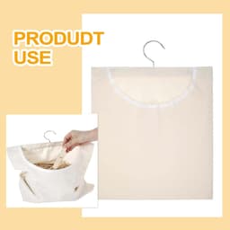 Wasknijpertas Organizer - Kledinghanger Tas - Was ophangen - 360 graden draaibaar - 32 x 27 cm - Beige — thumbnail 2