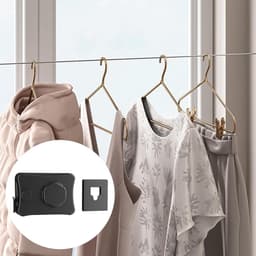 Uittrekbare Waslijn - Intrekbare Lijn - Kleding Drogen - Wandmontage Ontwerp - 51 Meter - Zwart — thumbnail 2