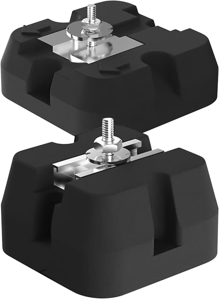 Airco Buitenunit Ondersteuning - Anti-trillingsmatten AC - Stabiliseren Buitenunit - Zwaar Draagvermogen 500kg - 4 stuks - Zwart — afbeelding 1