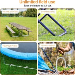 Grondanker - Zilver - 30,5 cm - Massief Stalen Haringen voor Tent en Camping — thumbnail 2