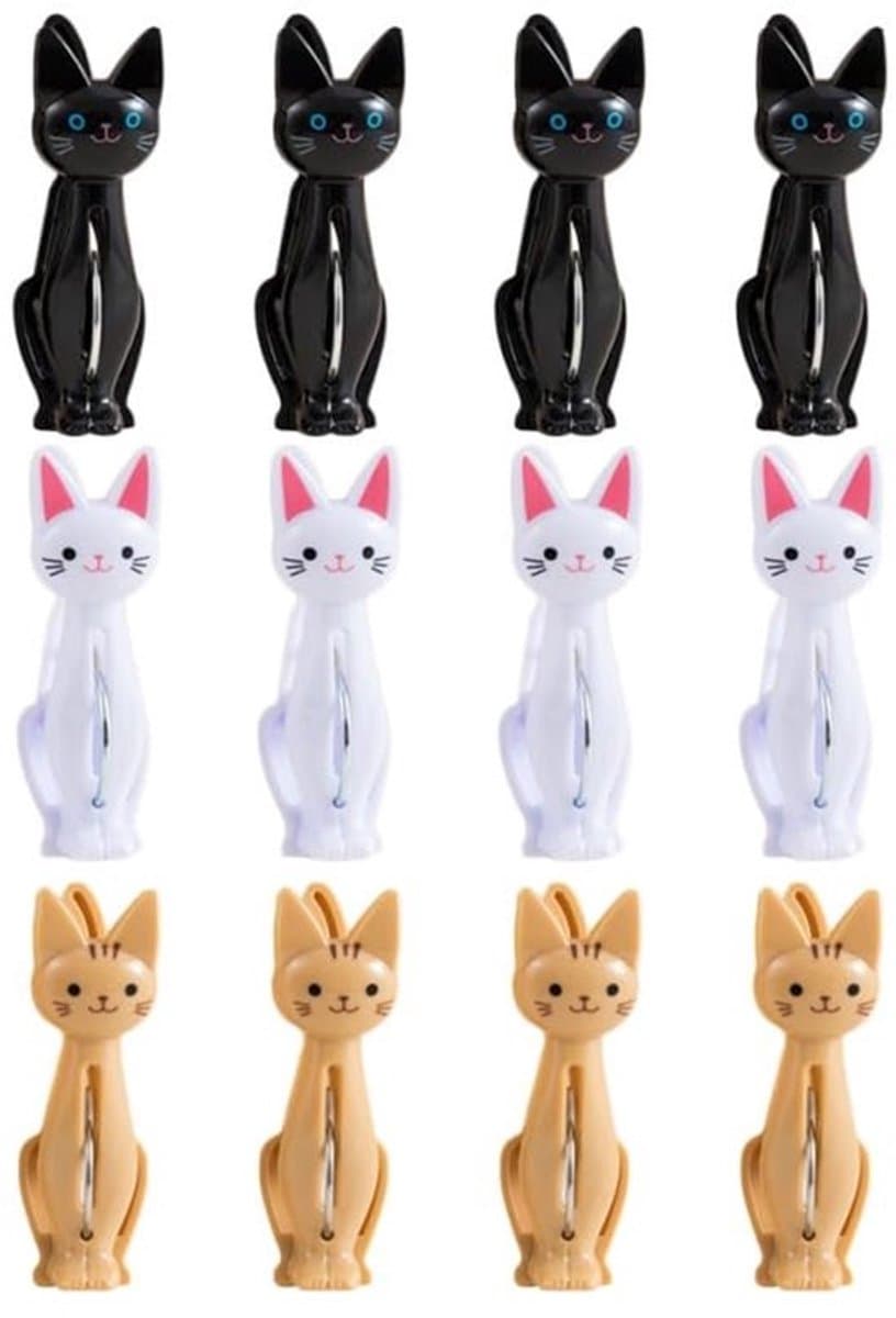 Kattenklem 12 Stuks - Lichtgewicht - Winddicht - Antislip - Kledingclips - Handdoekclips - Stevige Clips - Wasknijpers — afbeelding 1